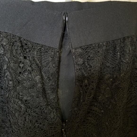 Anne Klein Lace Overlay Pencil Skirt Black 6 - Picture 7 of 8